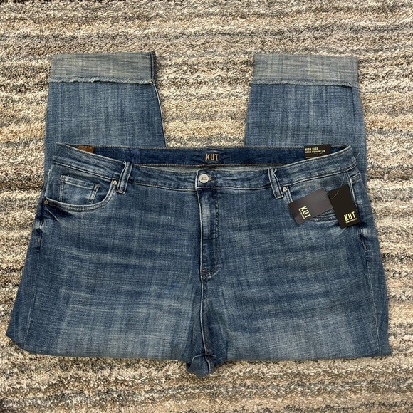 KUT From The Kloth High Rise Ankle Straight Leg Jeans Sz 24W NWT | KUT Jeans * - Picture 1 of 14